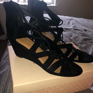 Black Velvet Wedges